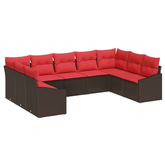Ensemble de canapés 9 pc marron polyrotin