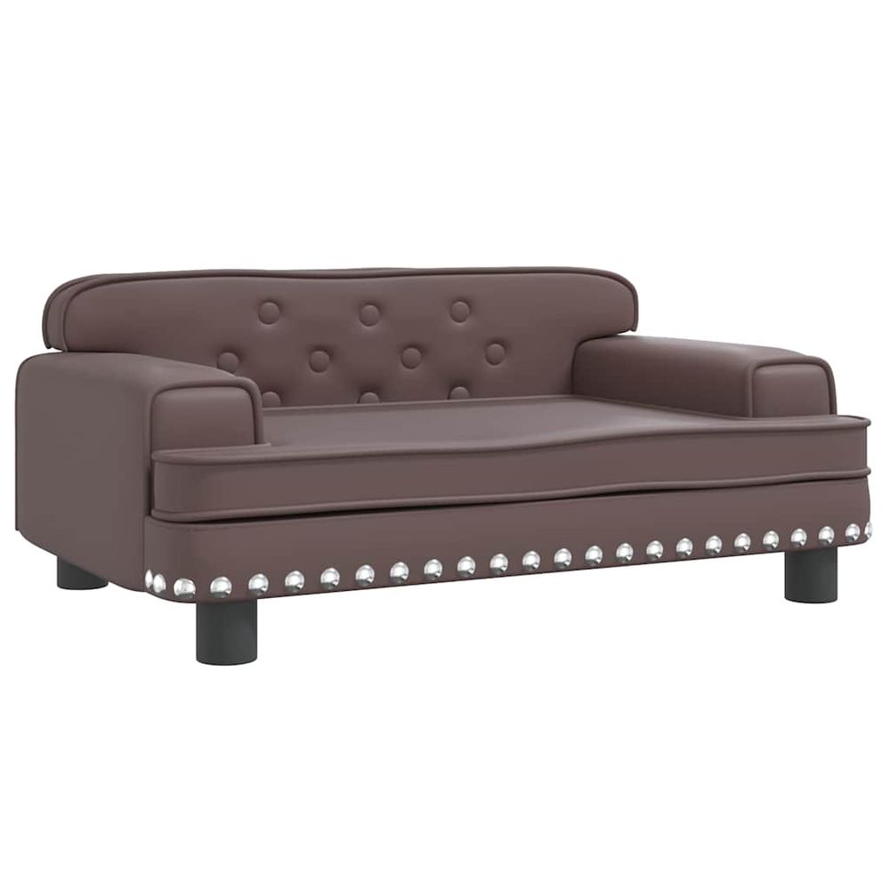 Lit pour chien marron 70x45x30 cm similicuir