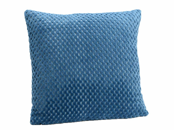 Coussin + housse damier bleu nuit