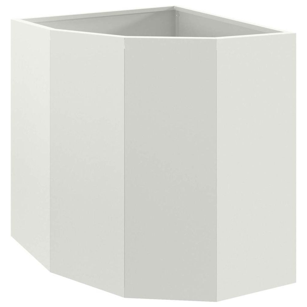 Jardinière d'extérieur d'angle blanc 45 x 45 x 50 cm acier