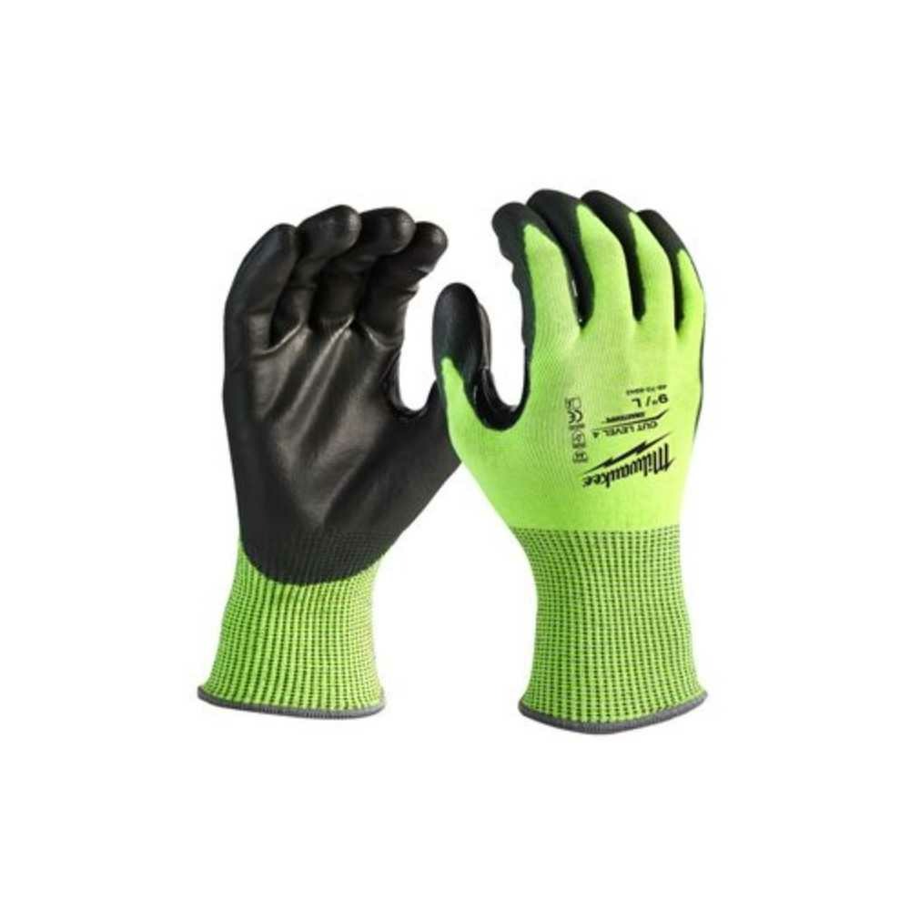Gants haute visibilité anti coupure niveau 4 d taille 10 (xl) milwaukee 4932479929