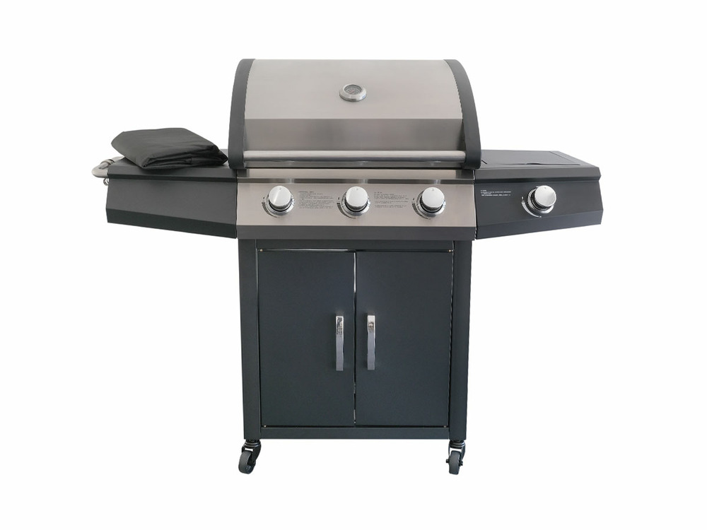 Barbecue à gaz soleto 3 brûleurs + 1 brûleur latéral