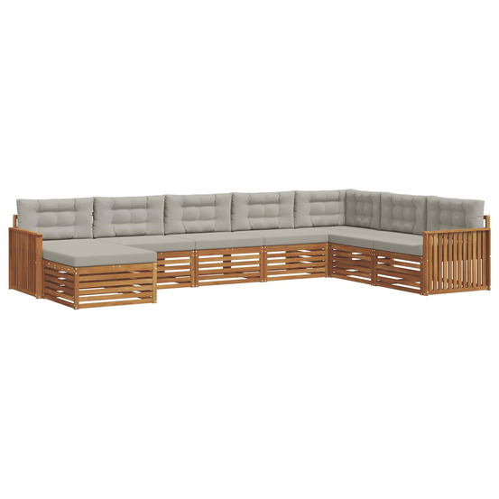 Ensemble de canapés d'extérieur 8 pcs gris naturel et clair