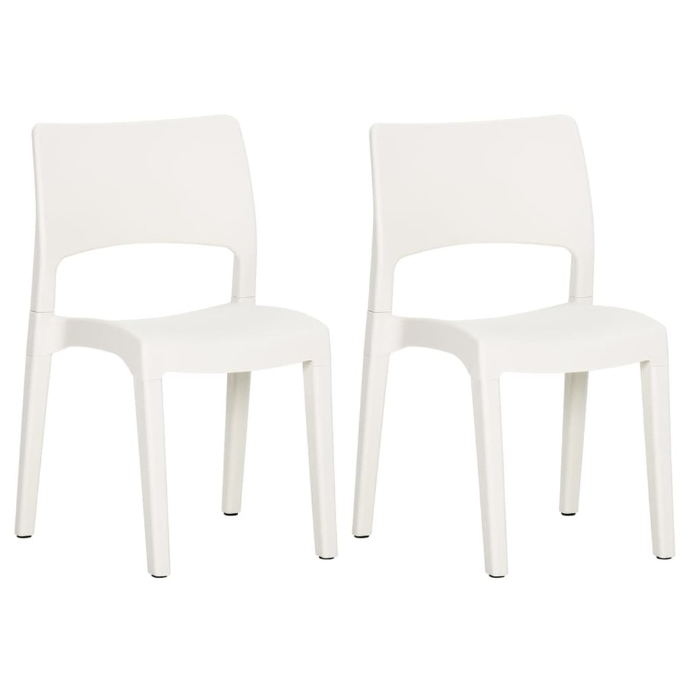 Chaises de jardin lot de 2 blanc polypropylène