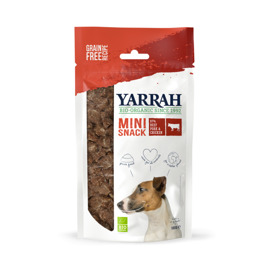 Yarrah - mini snack bio sans céréales pour chien 100g