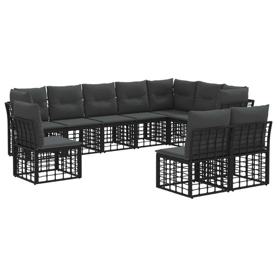 Ensemble de canapés d'extérieur noir polyester