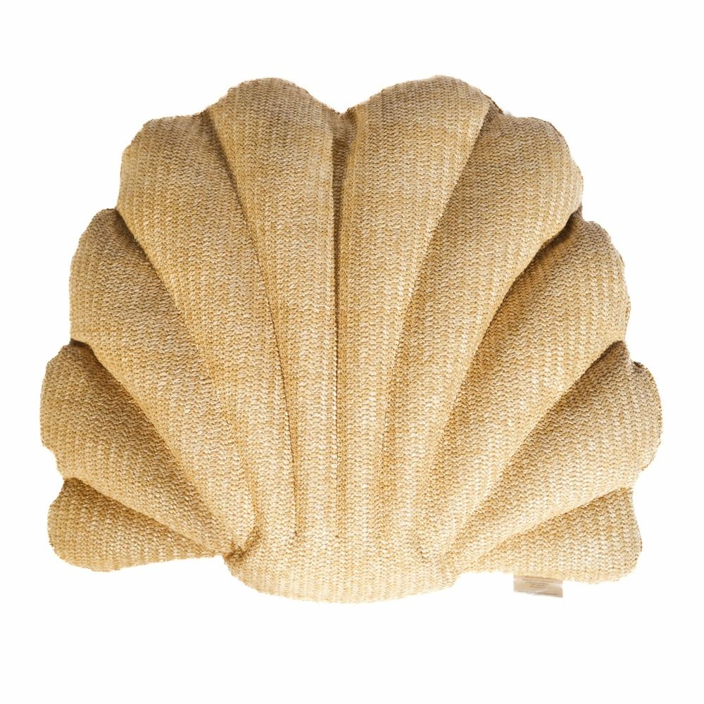 Coussin effet raphia - forme de coquillage - 45x45cm