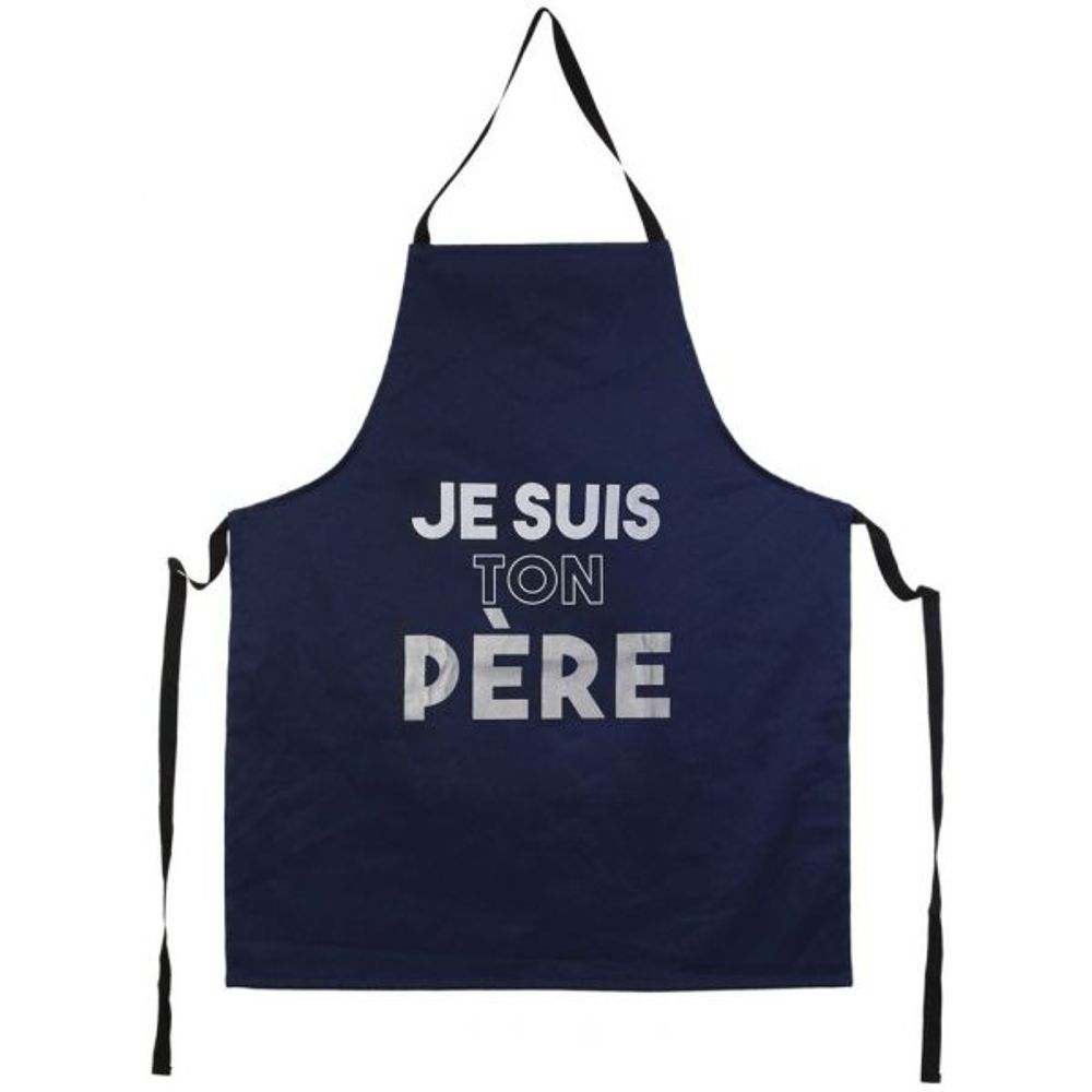 Tablier adulte en tissu papa bleu