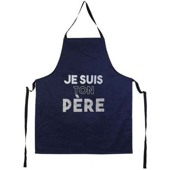 Tablier adulte en tissu papa bleu