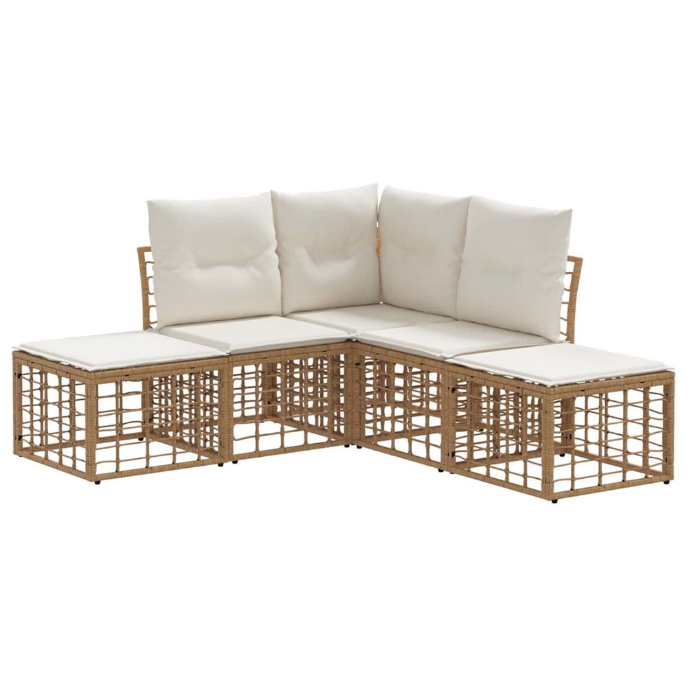 Ensemble de canapés d'extérieur naturel polyester