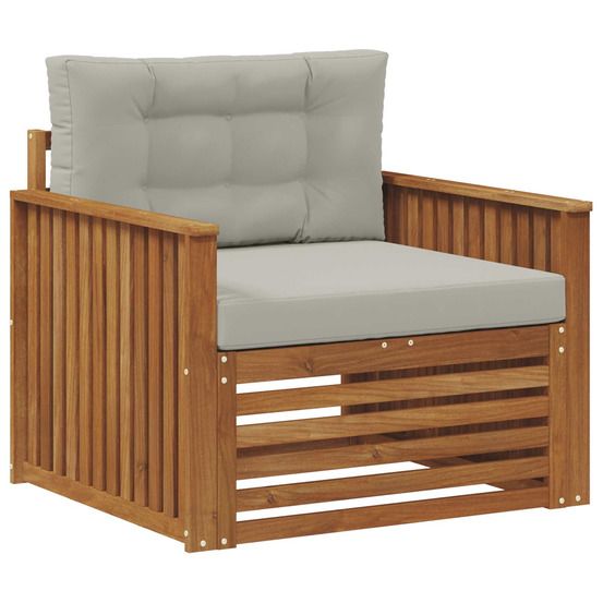 Canapé d’extérieur bois d'acacia massif et polyester