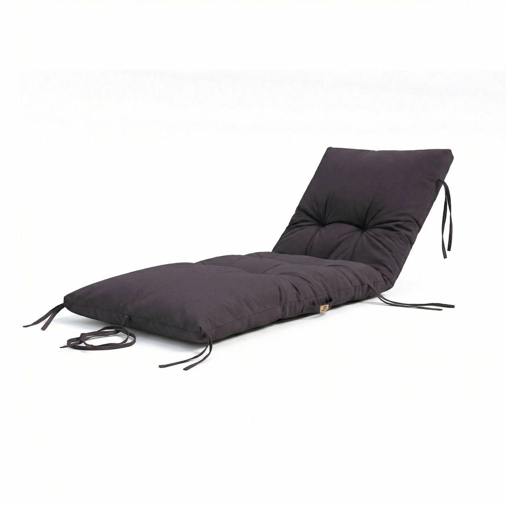 Coussin pour bain de soleil en polyester 185x60cm gris carbone