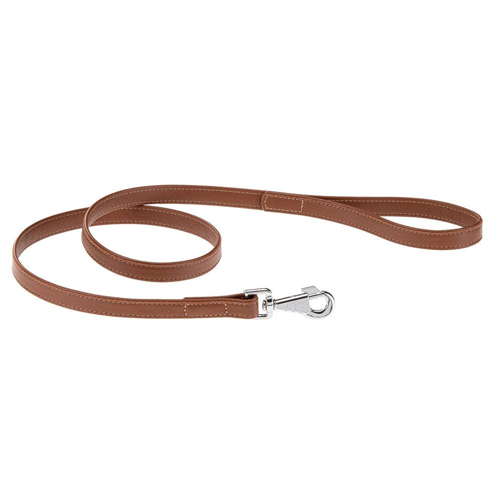 Laisse pour chiens vogue g20/120, cuir véritable, mousqueton en métal, marron