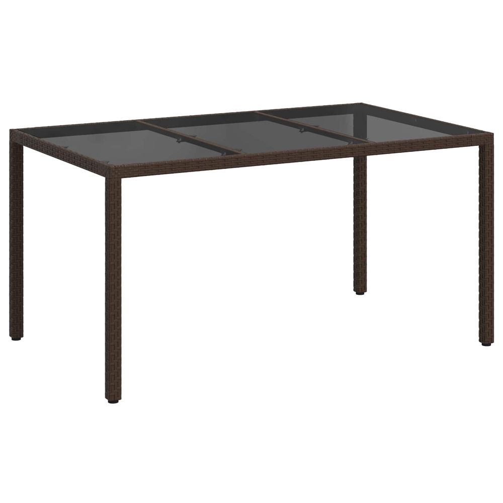 Table de jardin marron 150 x 90 x 75 cm polyrotin