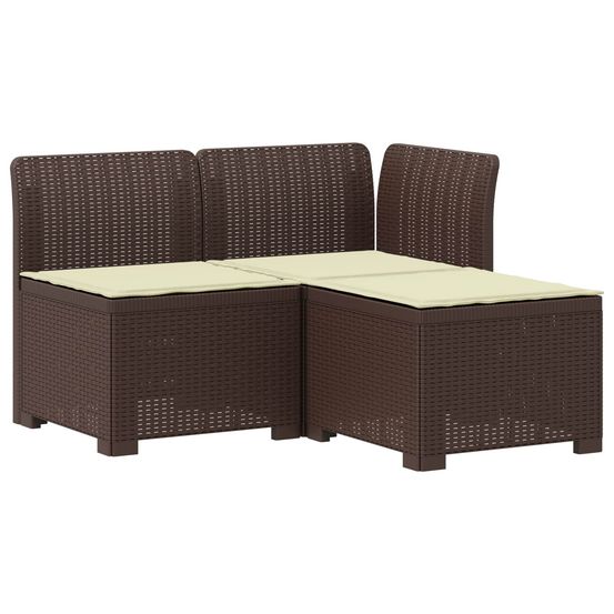 Canapé de jardin 3 places avec coussins look rattan 3 place pp