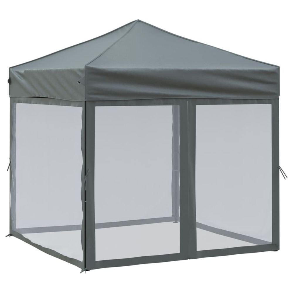 Tente de réception pliable avec parois anthracite 2x2 m