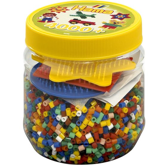 Pot jaune 4000 perles plastique midi