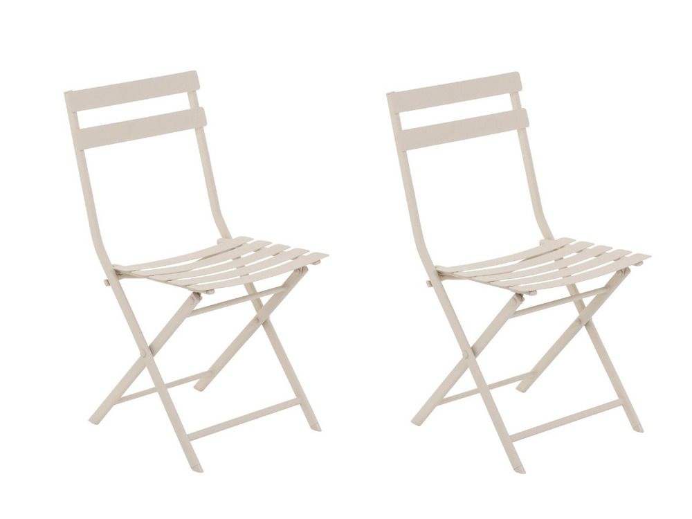 Lot de 2 chaises de jardin métal pliante greensboro argile