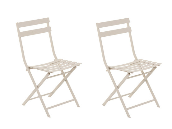 Lot de 2 chaises de jardin métal pliante greensboro argile