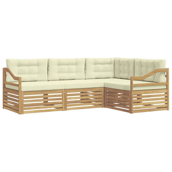 Ensemble de canapés d'extérieur 4 pc blanc et crème polyester
