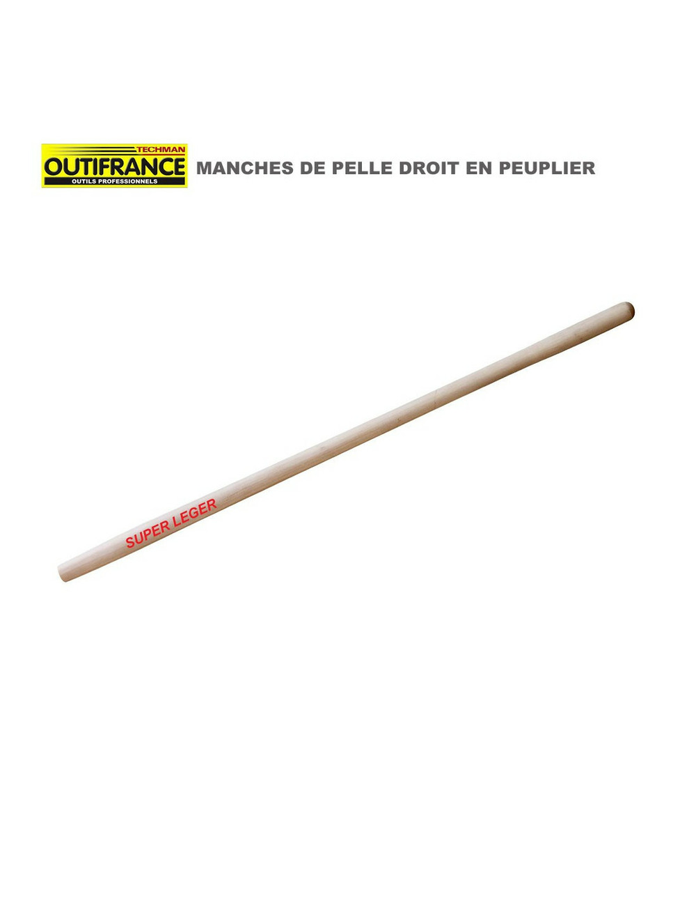 Manche en bois de peuplier pour pelle - 1. 30 m