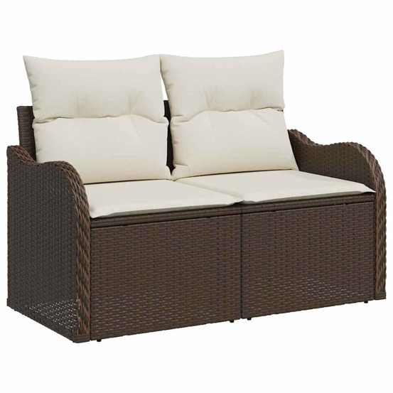 Ensemble de canapé de jardin 6 pcs marron poly rattan