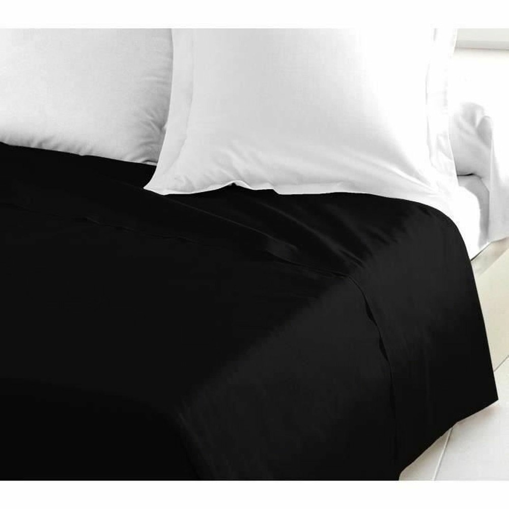Drap plat 100% coton 240 x 300 cm noir