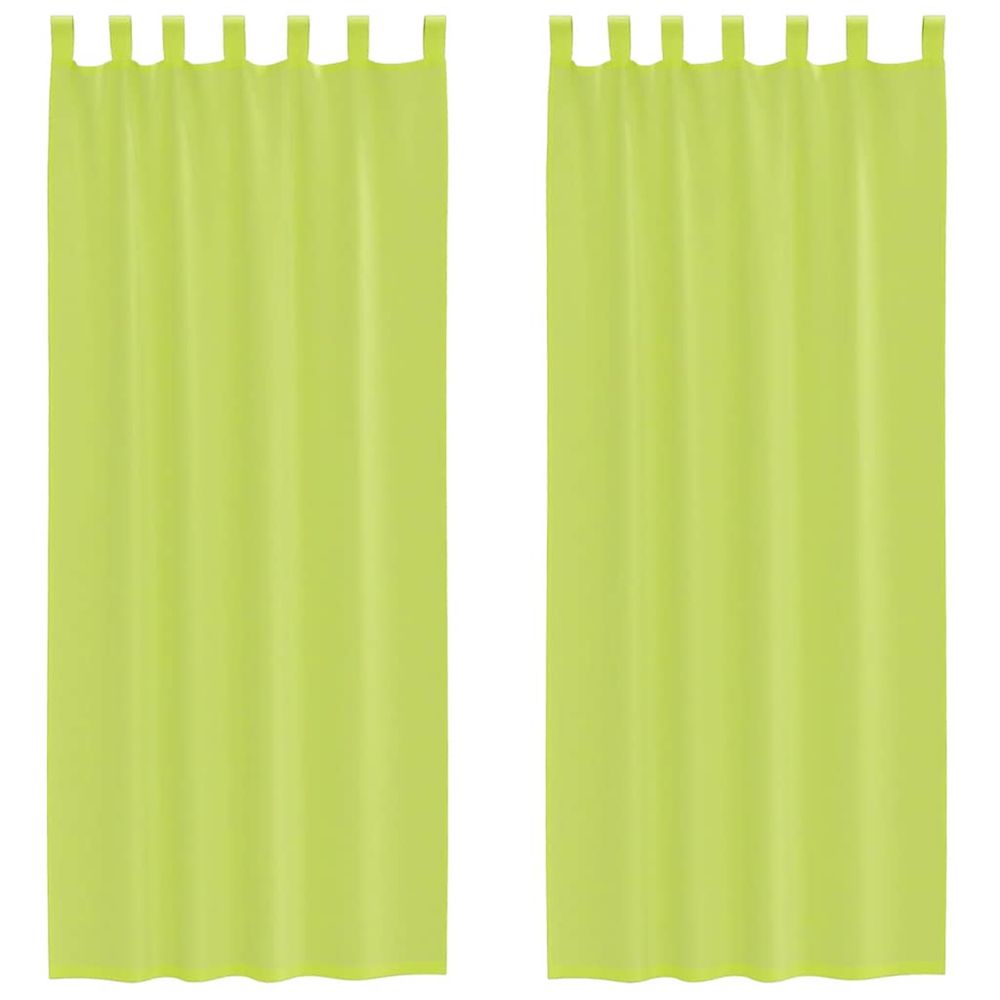 Rideaux en voile avec passants 2 pcs vert pomme