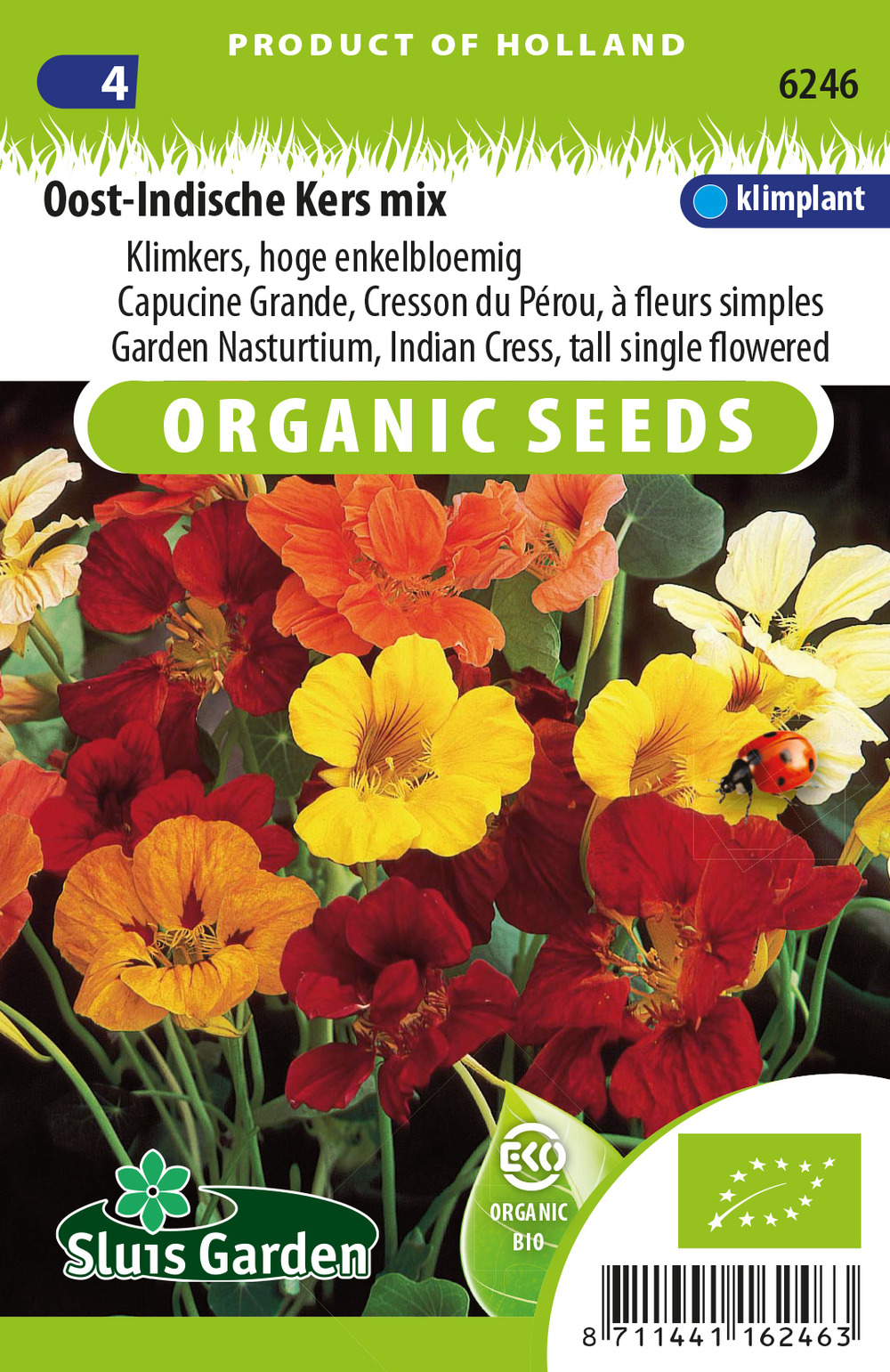 Capucine grande à fleurs simples mix - graines biologiques - ca. 2,5 g (livraison gratuite)