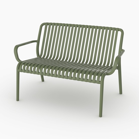 Ivy-banquette de jardin en plastique vert kaki 2 places