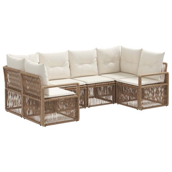 Ensemble de canapé de jardin 6 pc 6-nombre de places beige