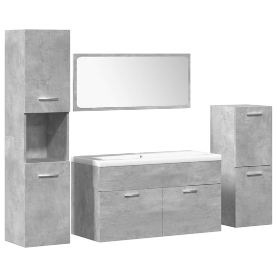 Ensemble de meubles de salle de bain 5 pcs gris béton