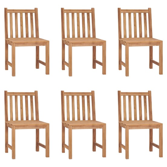 Chaises de jardin lot de 6 avec coussins bois de teck massif