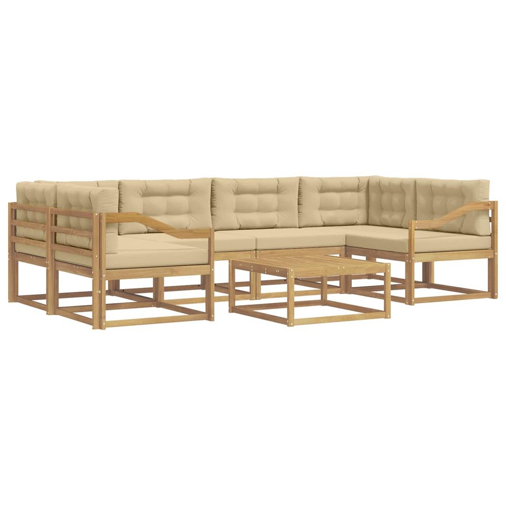 Ensemble de canapés d'extérieur 5 pc blanc et beige