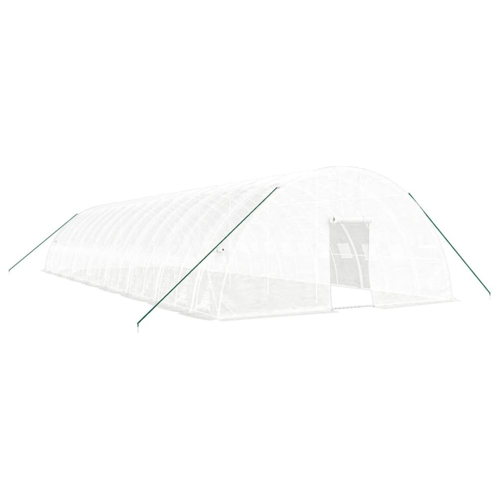 Serre avec cadre en acier blanc 96 m² 16x6x2,85 m