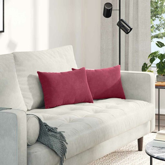Coussins de canapé 2 pcs rouge bordeaux 50 x 30 cm