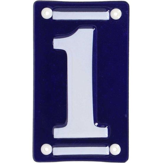 Numéro de maison en fer émaillé chiffre 1