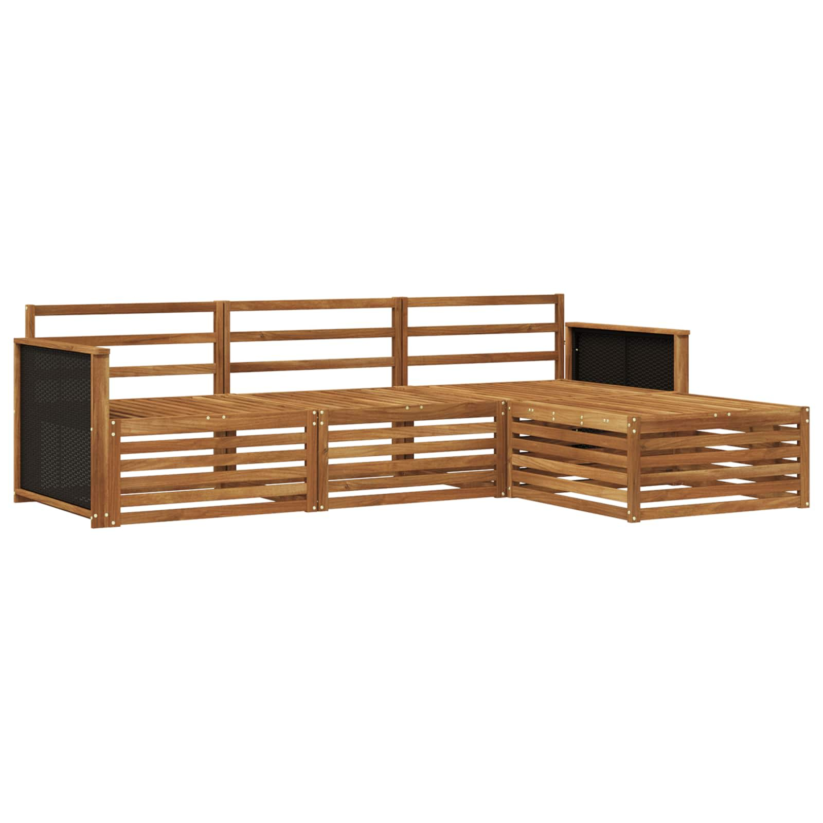 Ensemble de canapés d'extérieur 4 pcs naturel
