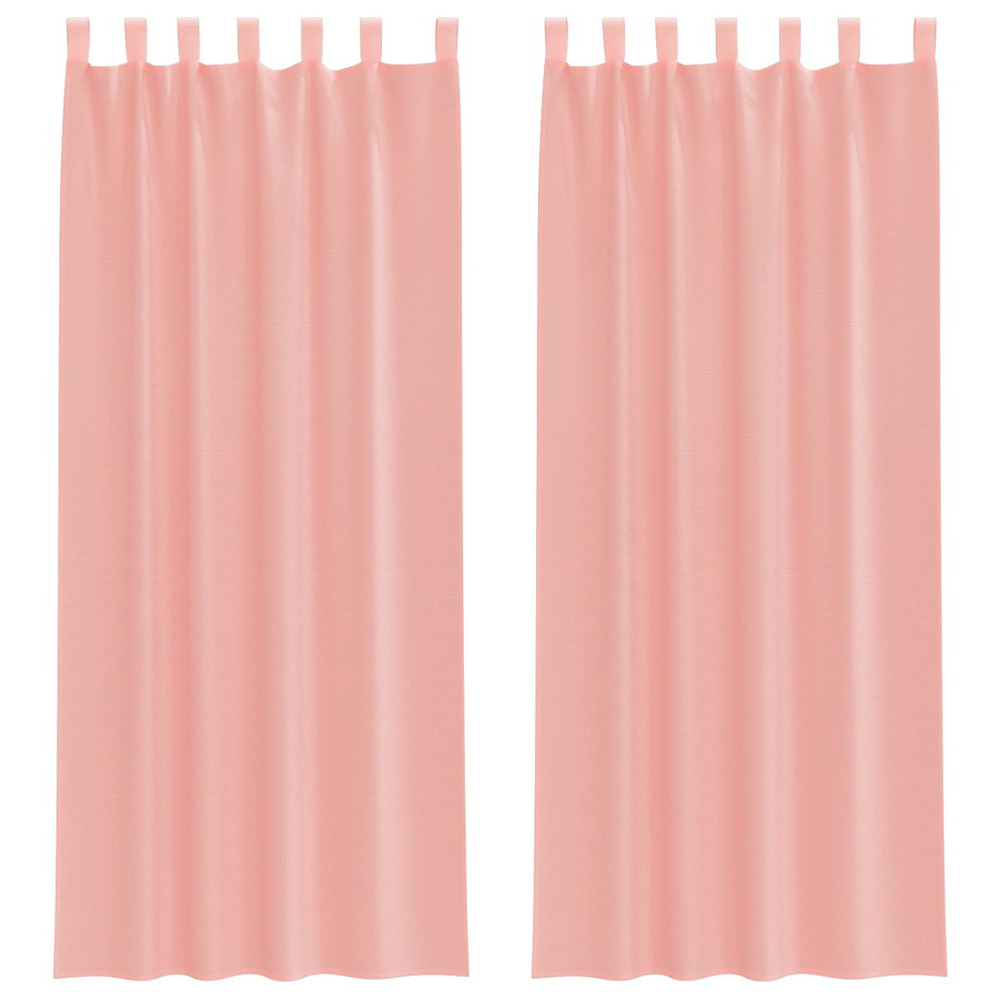 Rideaux en voile avec boucles 2 pcs rose 140x260 cm