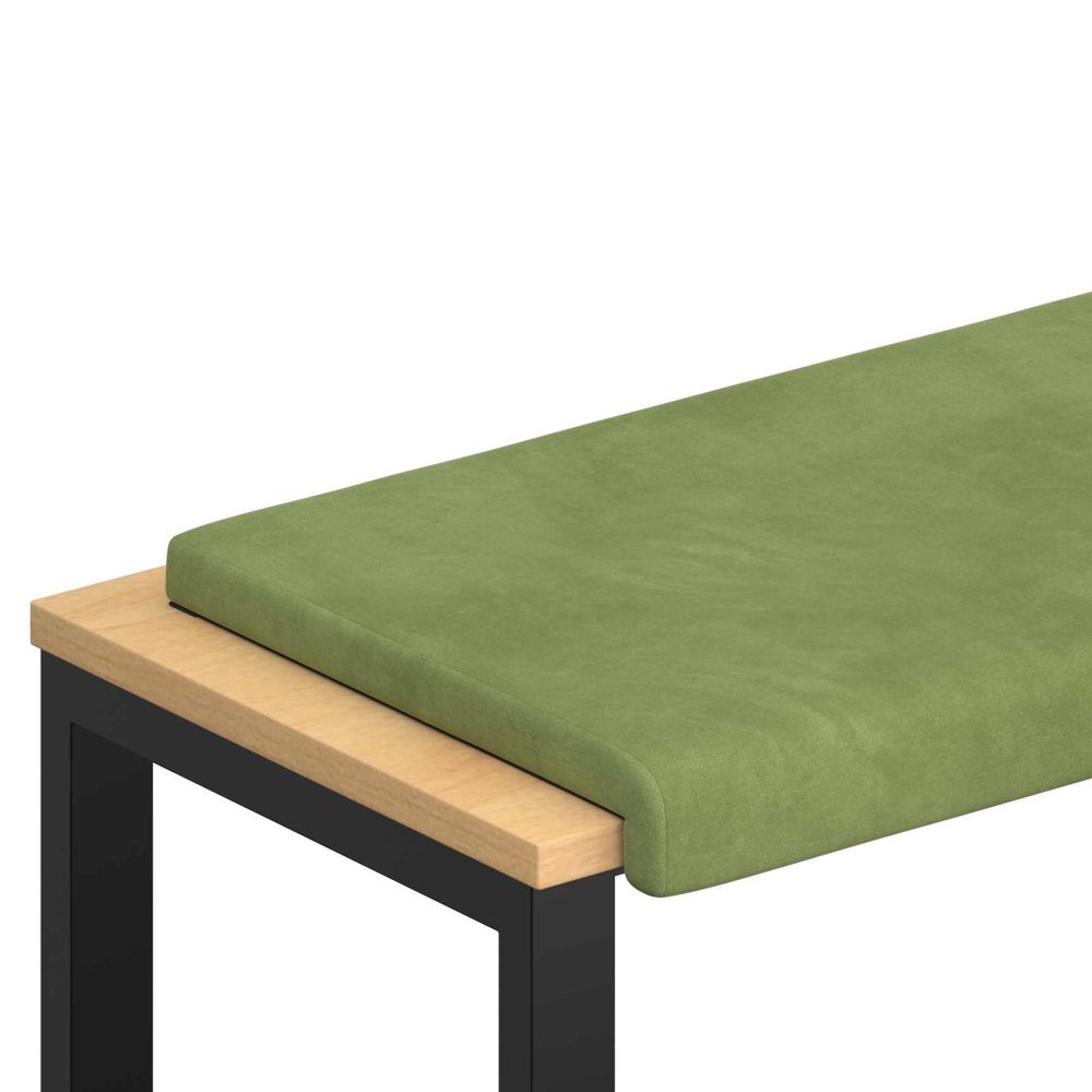 Coussin de banc velours vert clair profondeur 35 cm