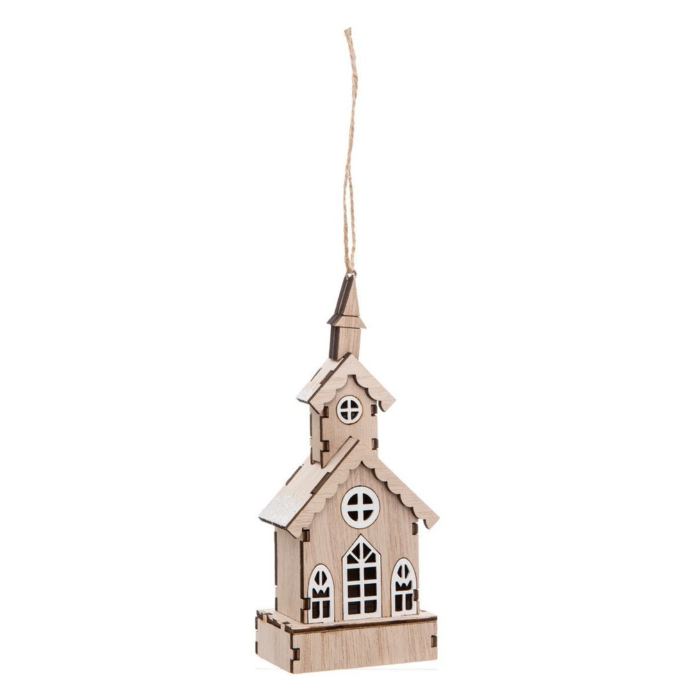 Sujet de noël église 3d en bois