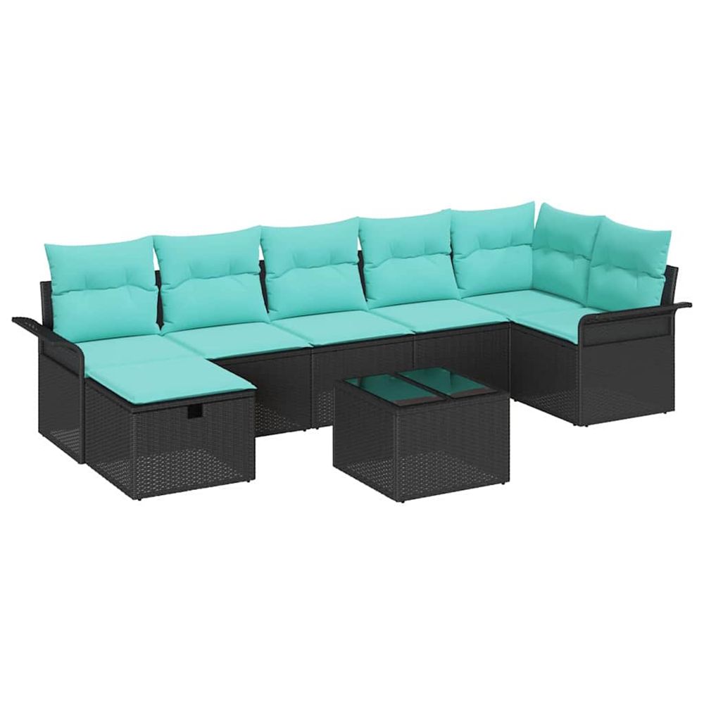 Ensemble de canapé de jardin 8 pc poly rotin