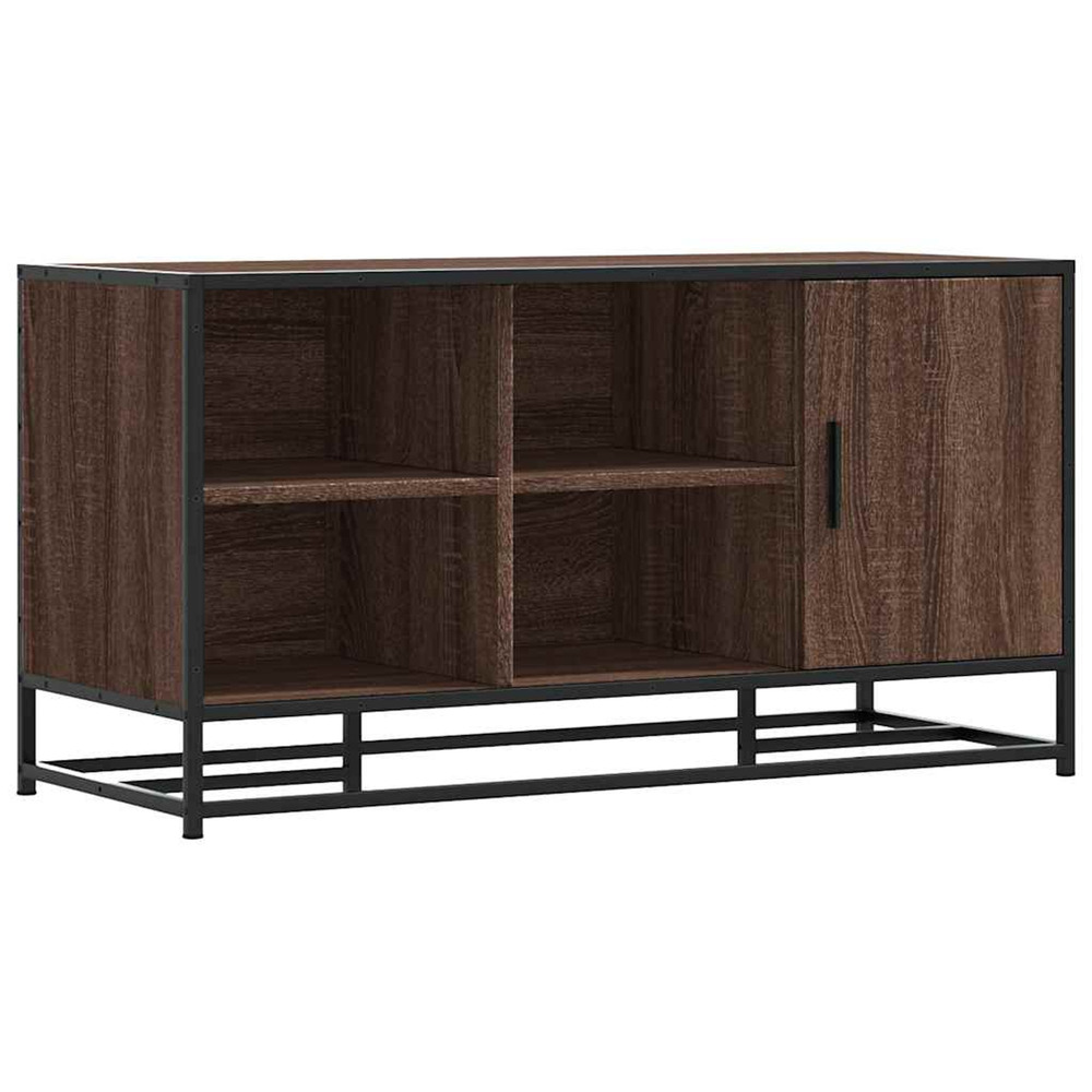 Banc à chaussures chêne marron bois d'ingénierie et métal