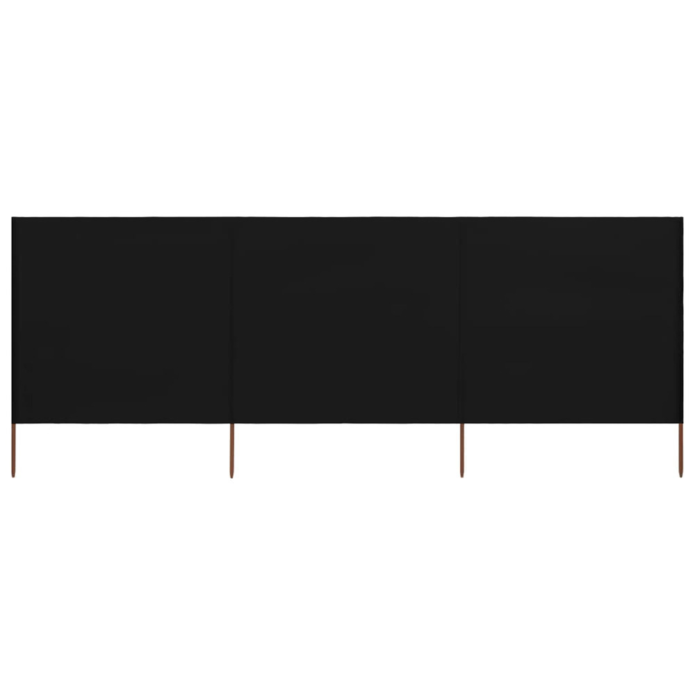 Paravent 3 panneaux tissu 400 x 120 cm noir