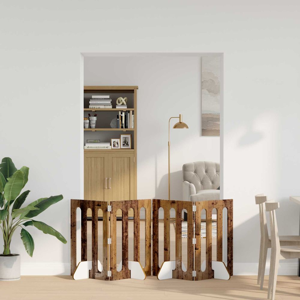 Clôture parc sécurité pour animaux bois intérieur pliable chêne 201cm