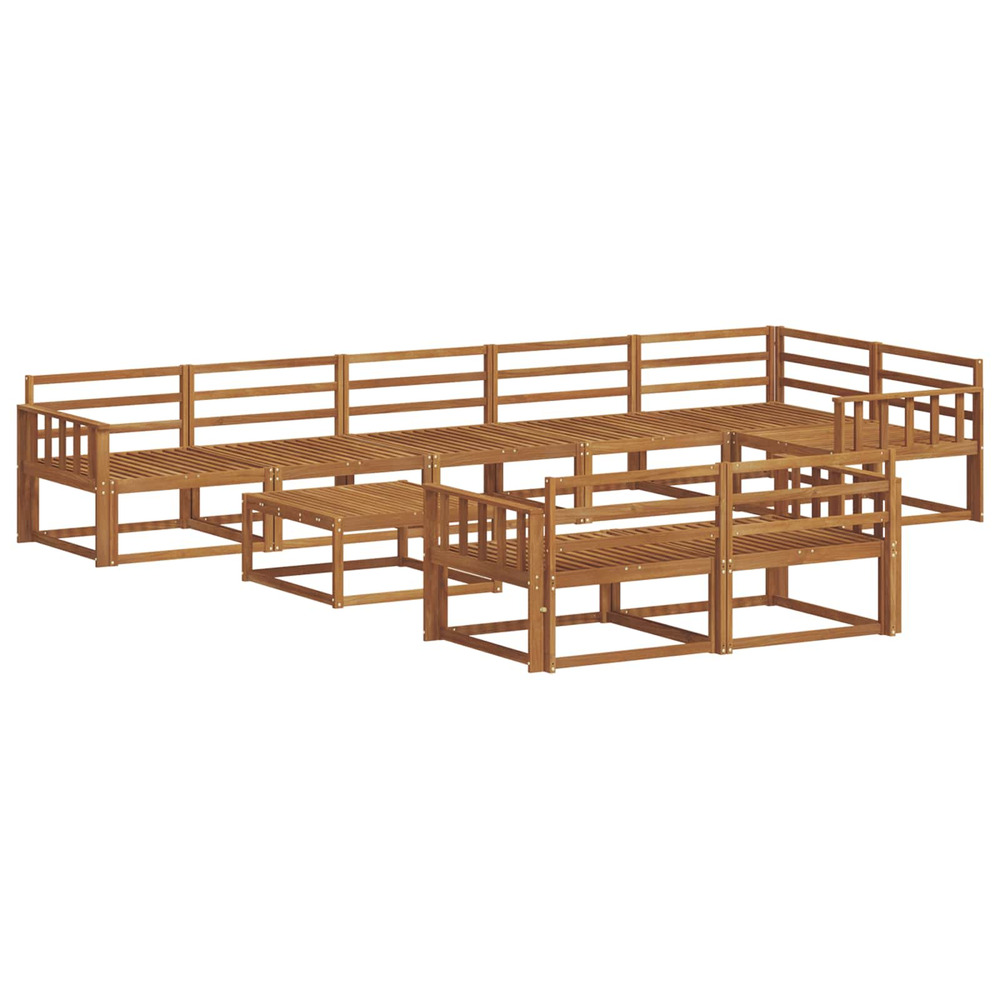 Ensemble de canapés d'extérieur 9 pcs naturel