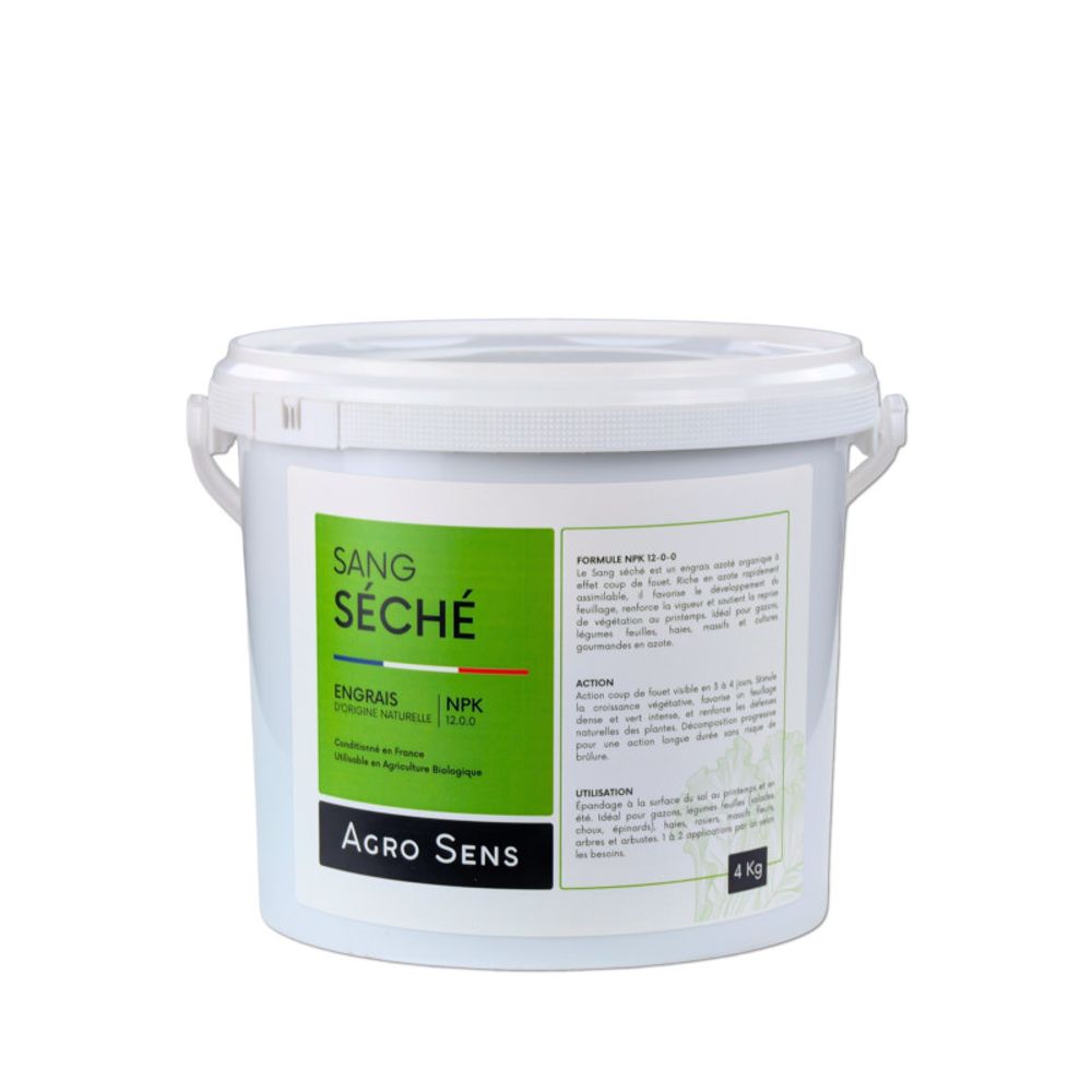 Sang séché - engrais azoté, coup de fouet - seau 4 kg