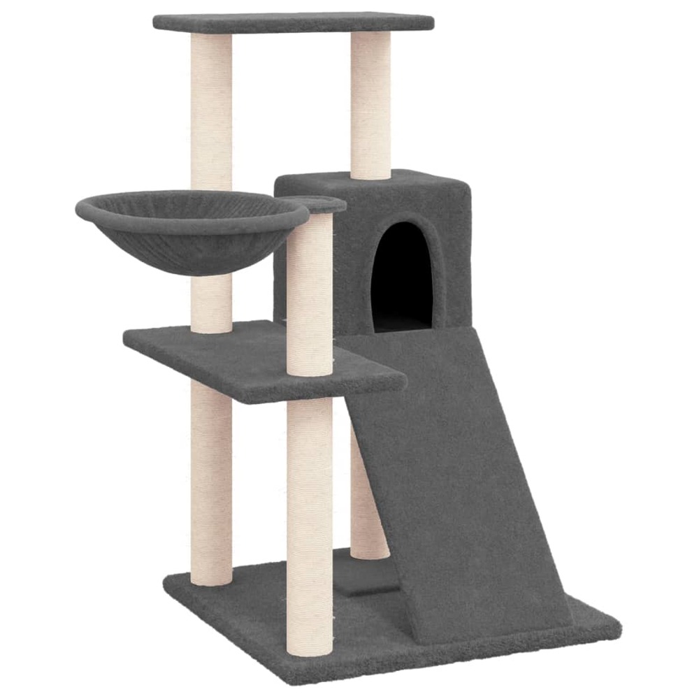 Arbre à chat meuble tour grimper jouet grattage grattoir escalade plateforme avec griffoirs en sisal foncé 82 cm gris 02_0022