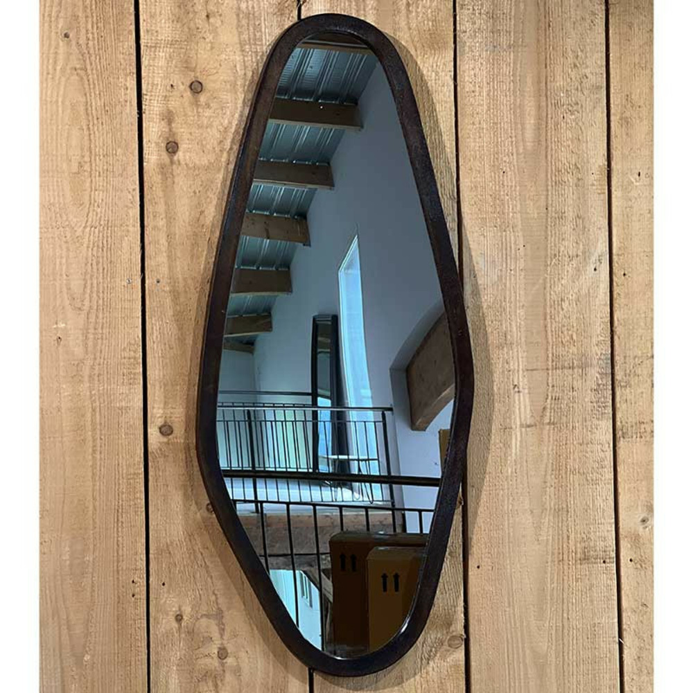 Miroir jodhpur aluminium brossé noir 45x3x121cm