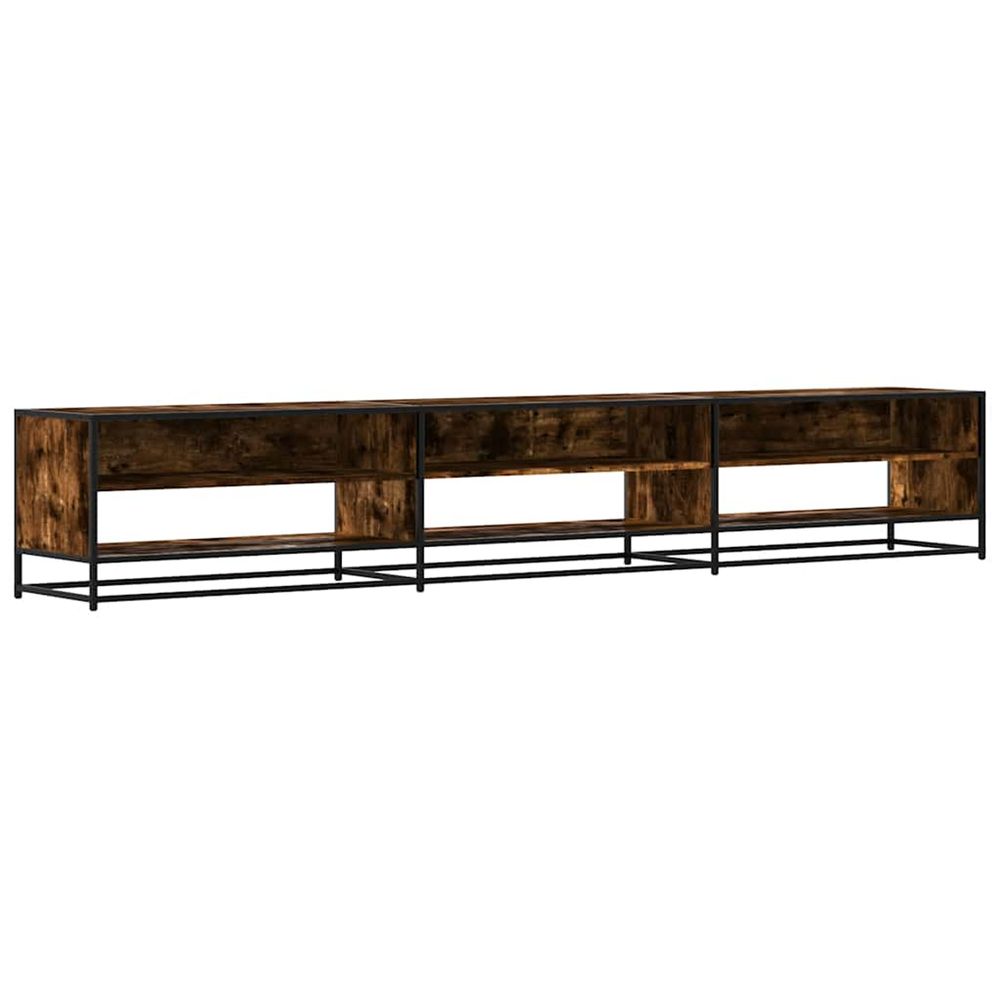 Meuble tv chêne fumé 270x40x46 cm bois d'ingénierie